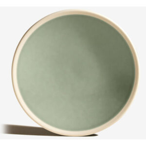 Platos Llanos De Cerámica Diseño Nordico Jolk Verde Musgo Lisa X6